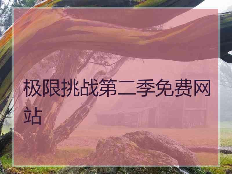 极限挑战第二季免费网站