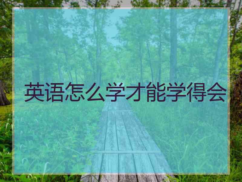 英语怎么学才能学得会