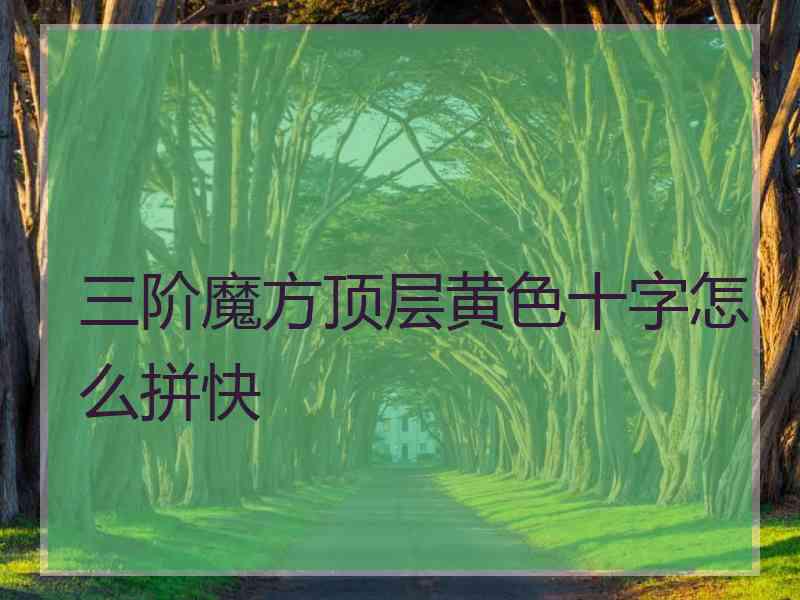 三阶魔方顶层黄色十字怎么拼快