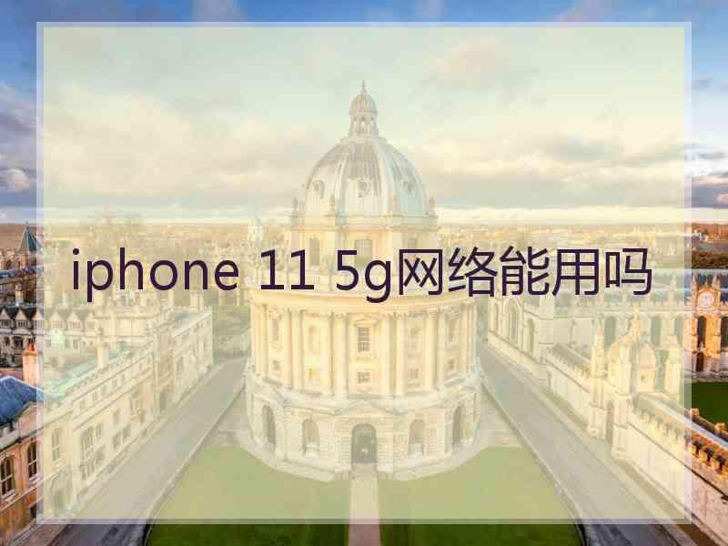 iphone 11 5g网络能用吗