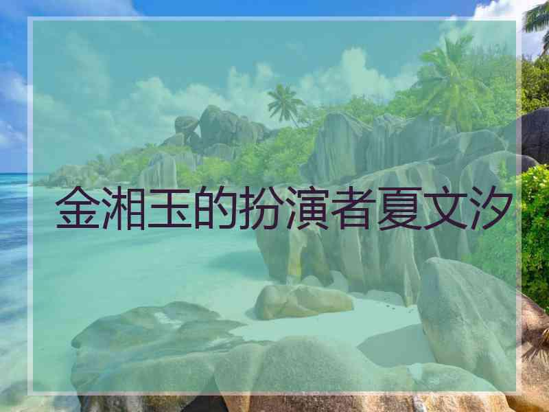 金湘玉的扮演者夏文汐