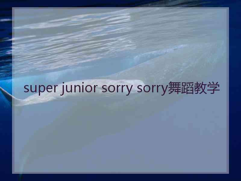 super junior sorry sorry舞蹈教学