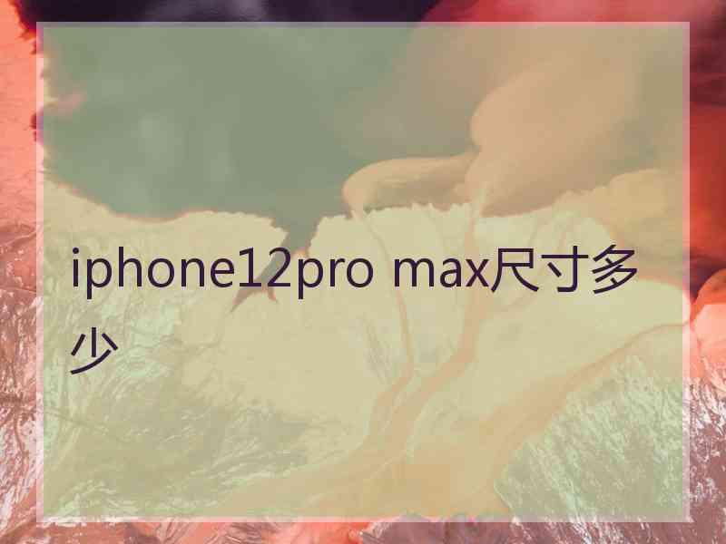 iphone12pro max尺寸多少