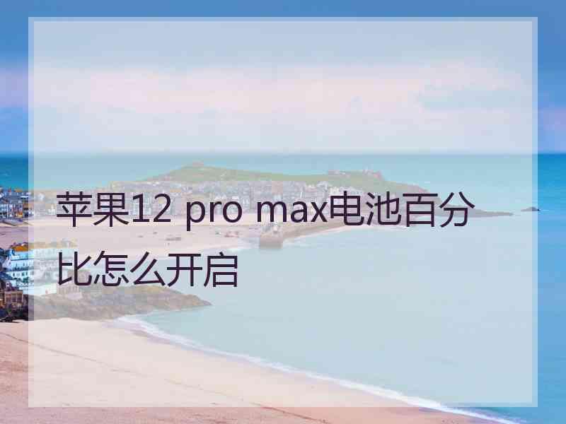 苹果12 pro max电池百分比怎么开启