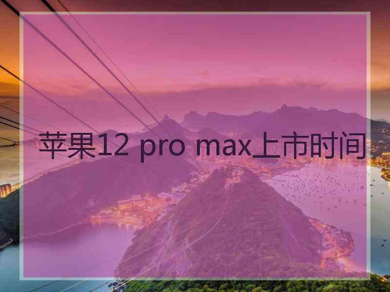 苹果12 pro max上市时间