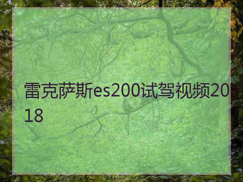 雷克萨斯es200试驾视频2018