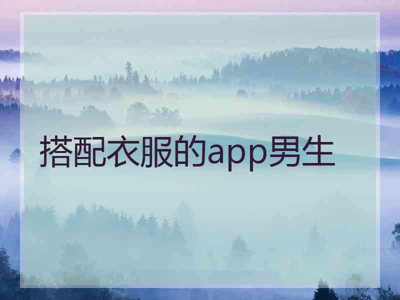 搭配衣服的app男生