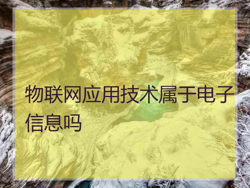 物联网应用技术属于电子信息吗