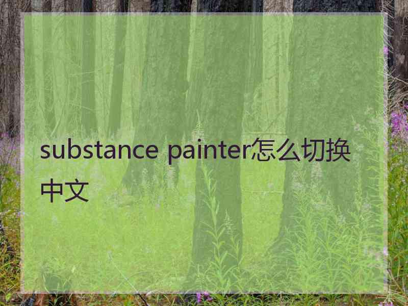 substance painter怎么切换中文