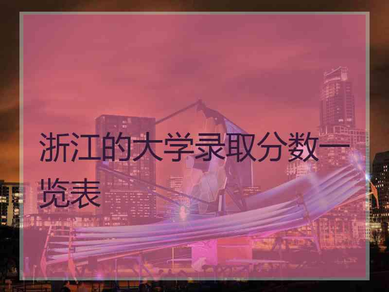 浙江的大学录取分数一览表