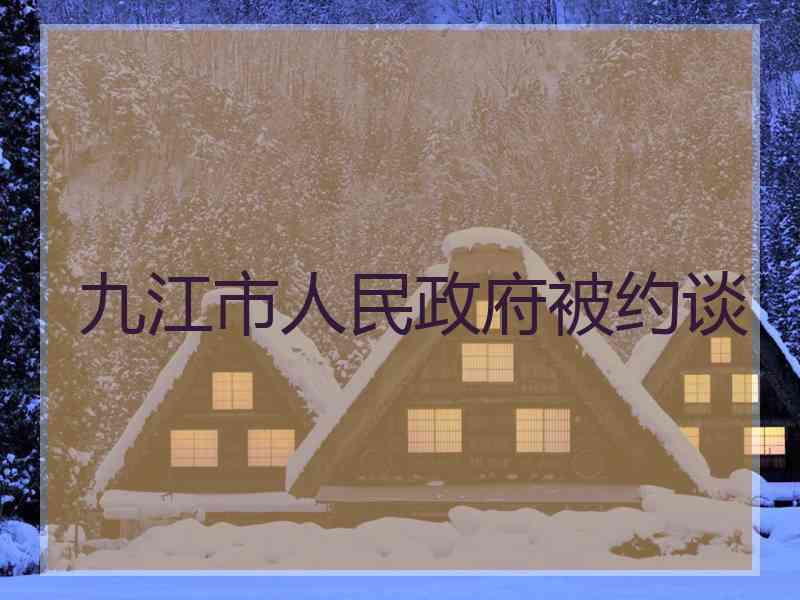 九江市人民政府被约谈