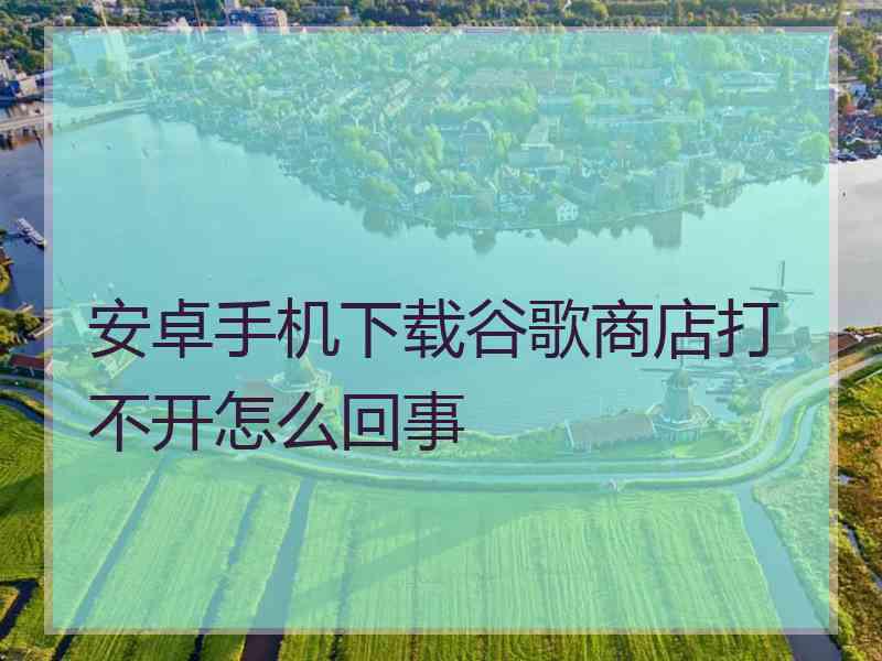 安卓手机下载谷歌商店打不开怎么回事