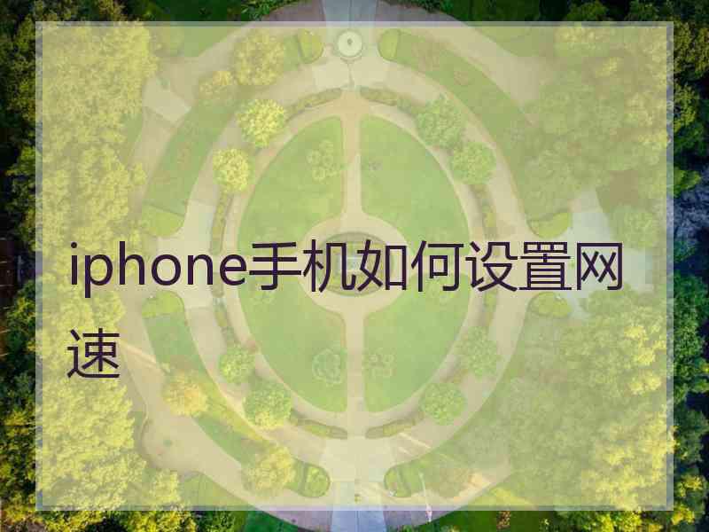 iphone手机如何设置网速