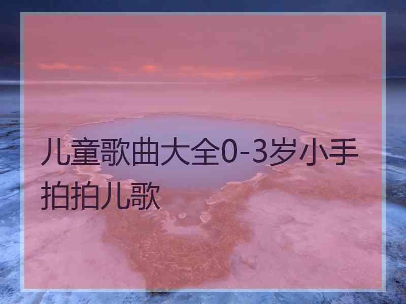 儿童歌曲大全0-3岁小手拍拍儿歌