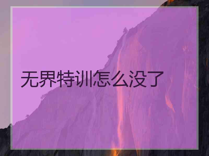 无界特训怎么没了