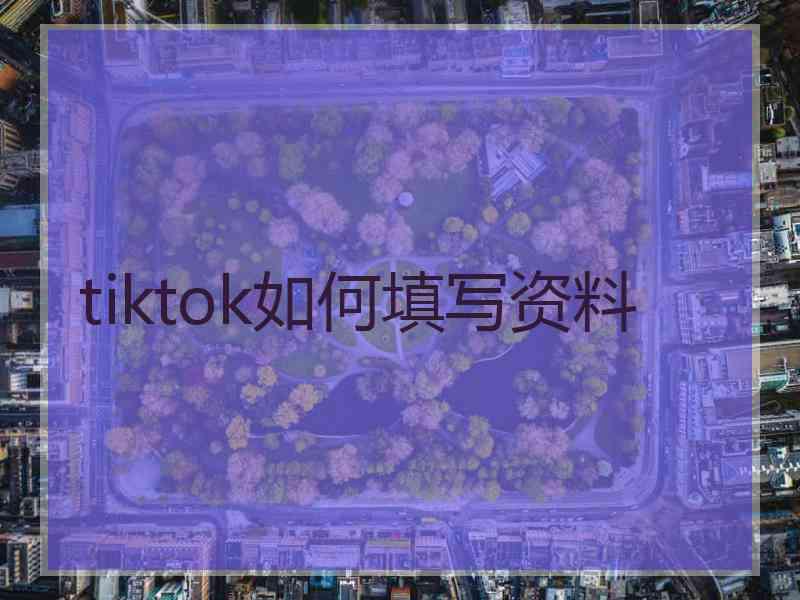 tiktok如何填写资料