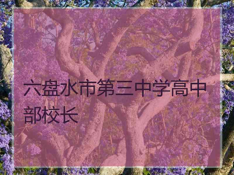 六盘水市第三中学高中部校长