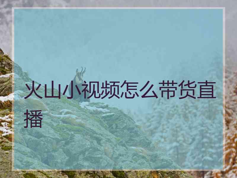 火山小视频怎么带货直播