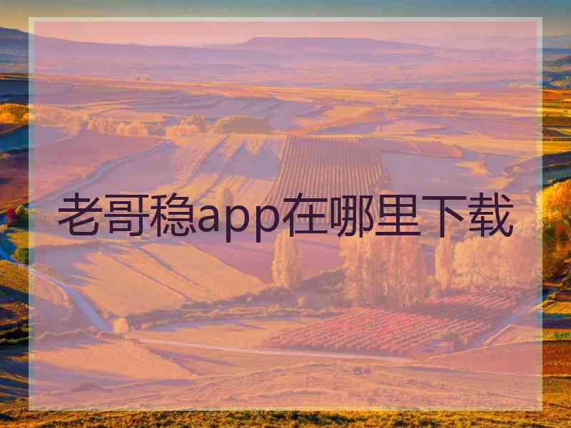 老哥稳app在哪里下载