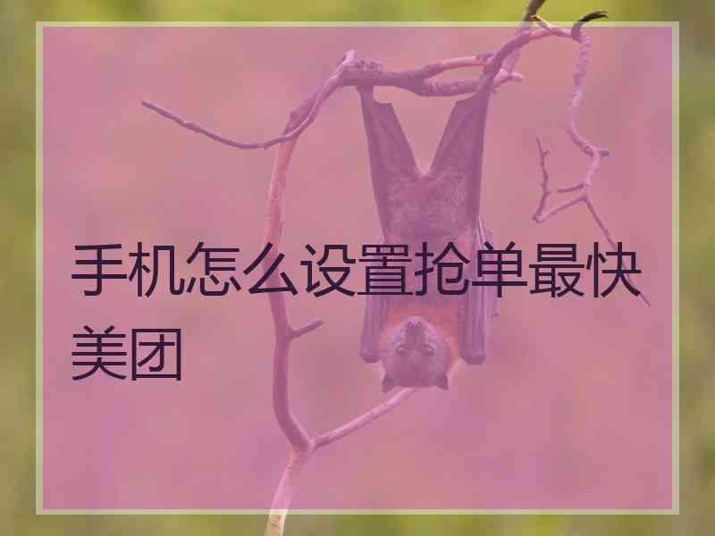 手机怎么设置抢单最快美团