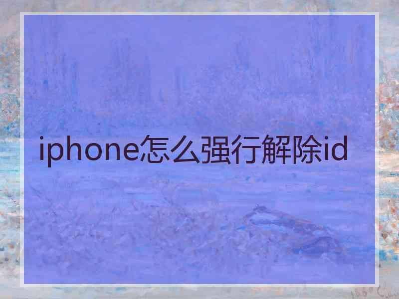 iphone怎么强行解除id