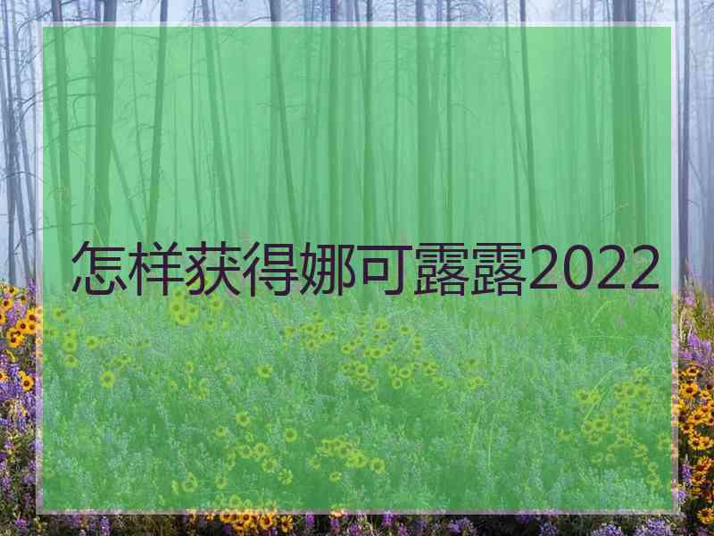 怎样获得娜可露露2022