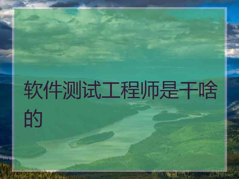 软件测试工程师是干啥的