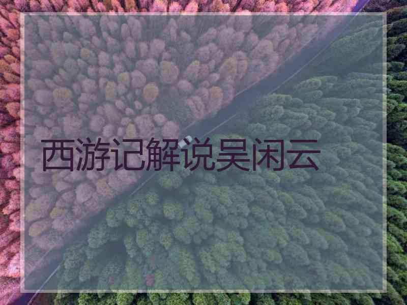 西游记解说吴闲云