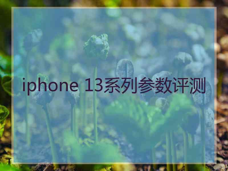 iphone 13系列参数评测