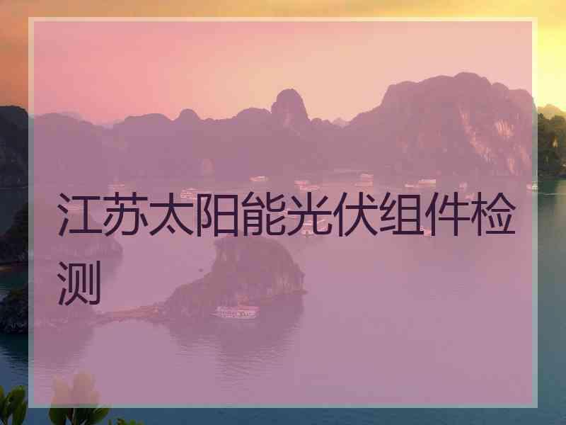 江苏太阳能光伏组件检测