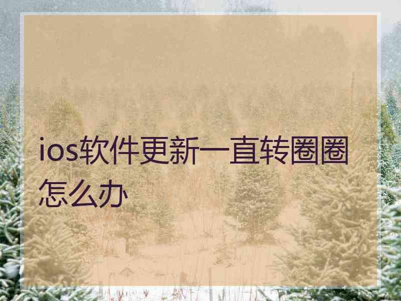 ios软件更新一直转圈圈怎么办