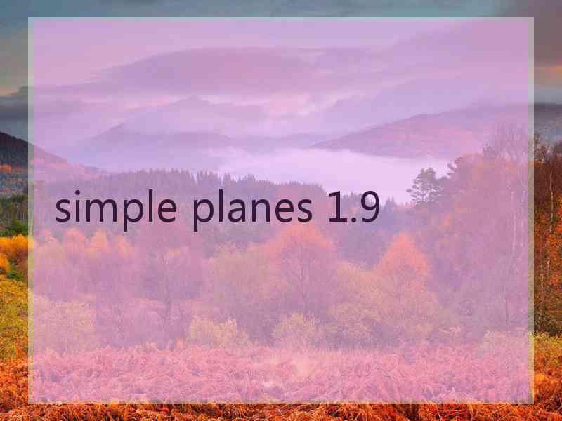 simple planes 1.9