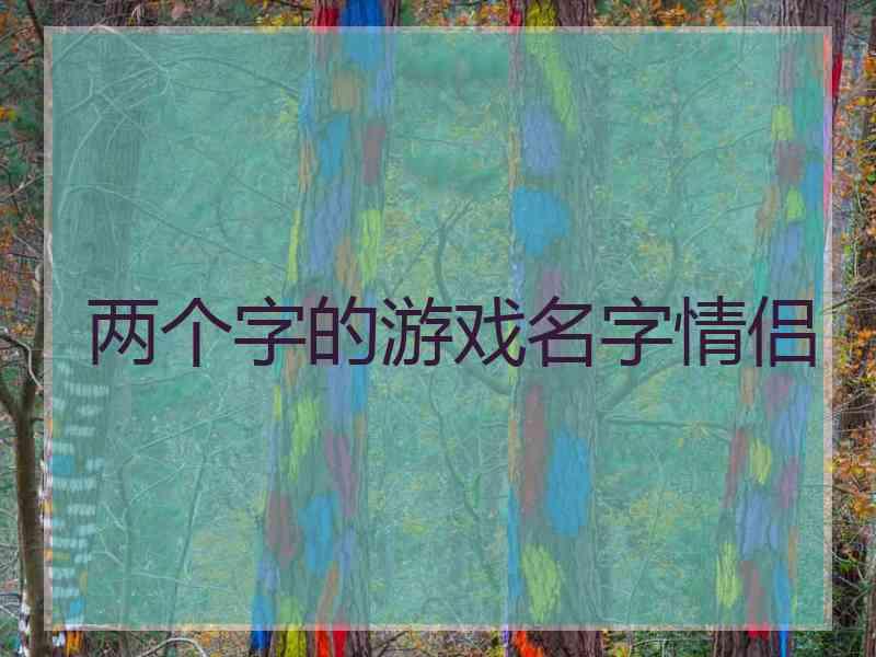 两个字的游戏名字情侣