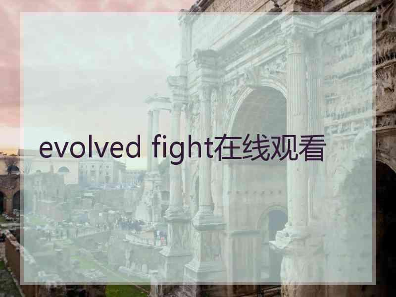 evolved fight在线观看