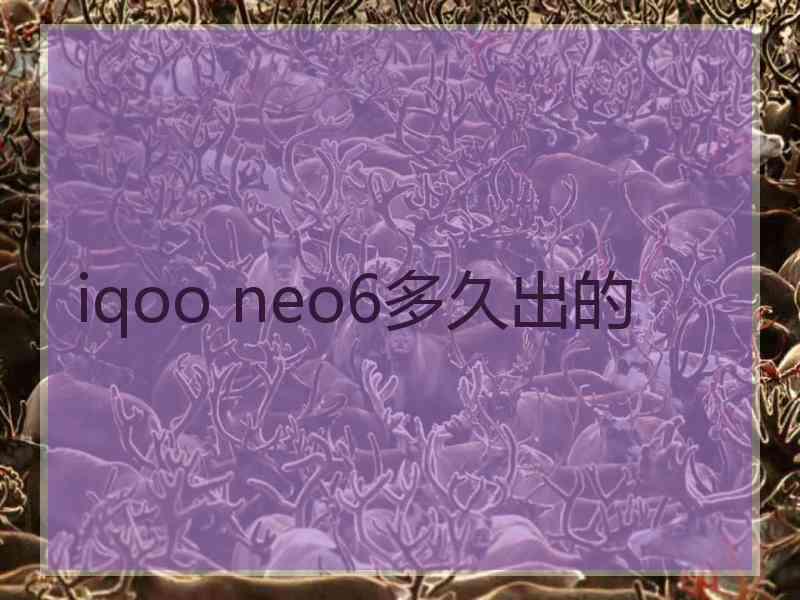 iqoo neo6多久出的