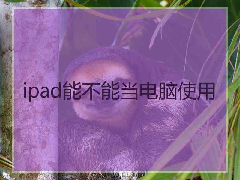 ipad能不能当电脑使用