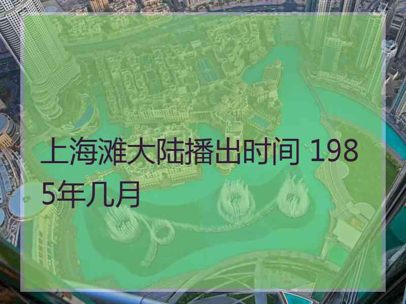 上海滩大陆播出时间 1985年几月