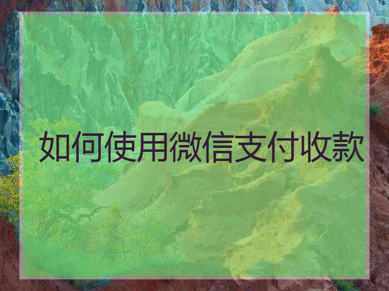 如何使用微信支付收款