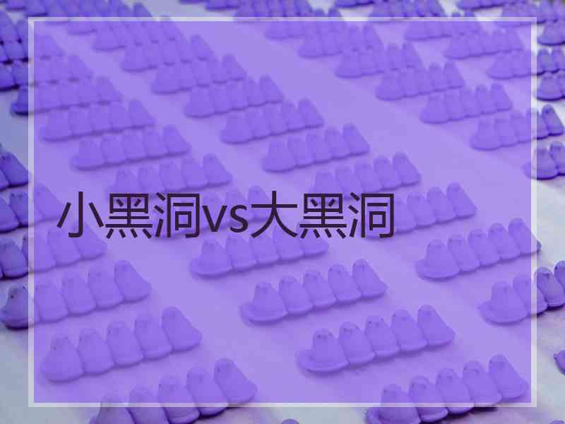 小黑洞vs大黑洞