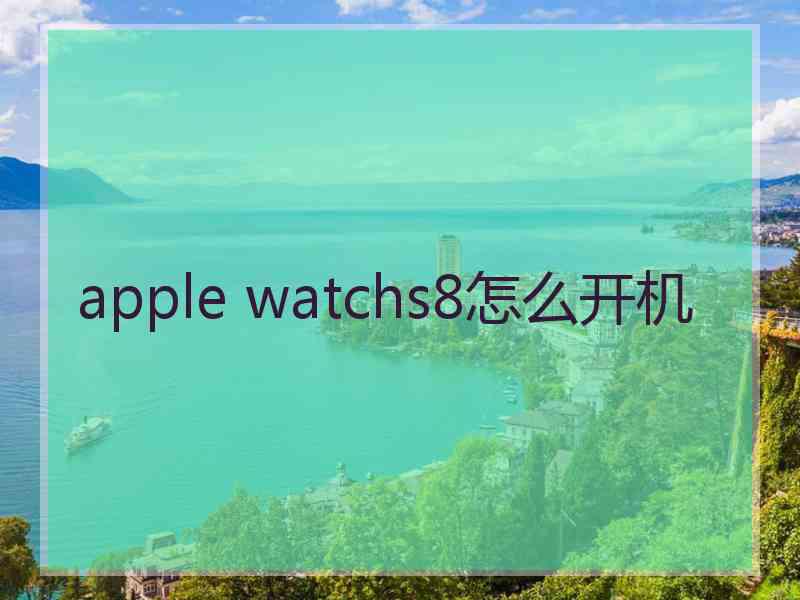 apple watchs8怎么开机