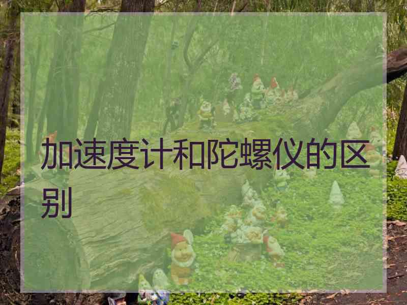 加速度计和陀螺仪的区别