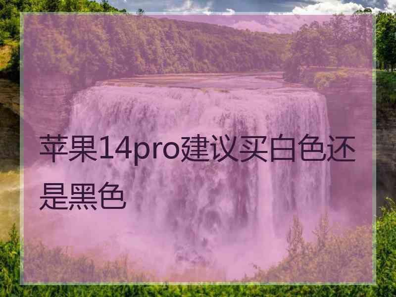 苹果14pro建议买白色还是黑色