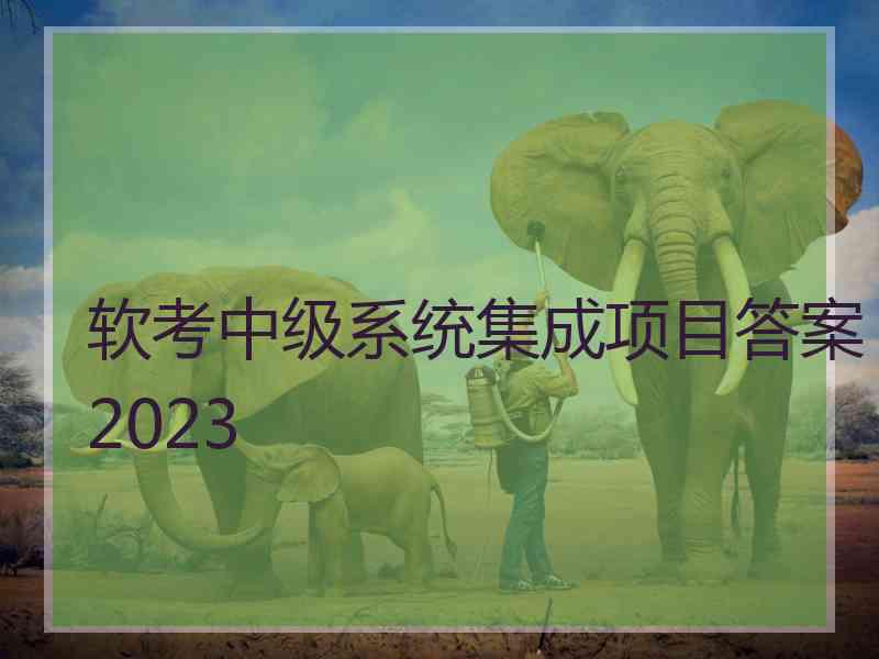 软考中级系统集成项目答案2023