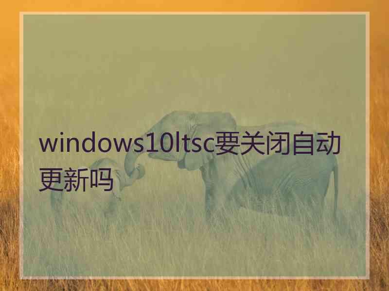 windows10ltsc要关闭自动更新吗