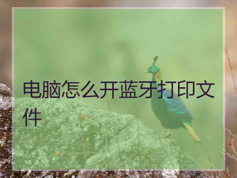 电脑怎么开蓝牙打印文件