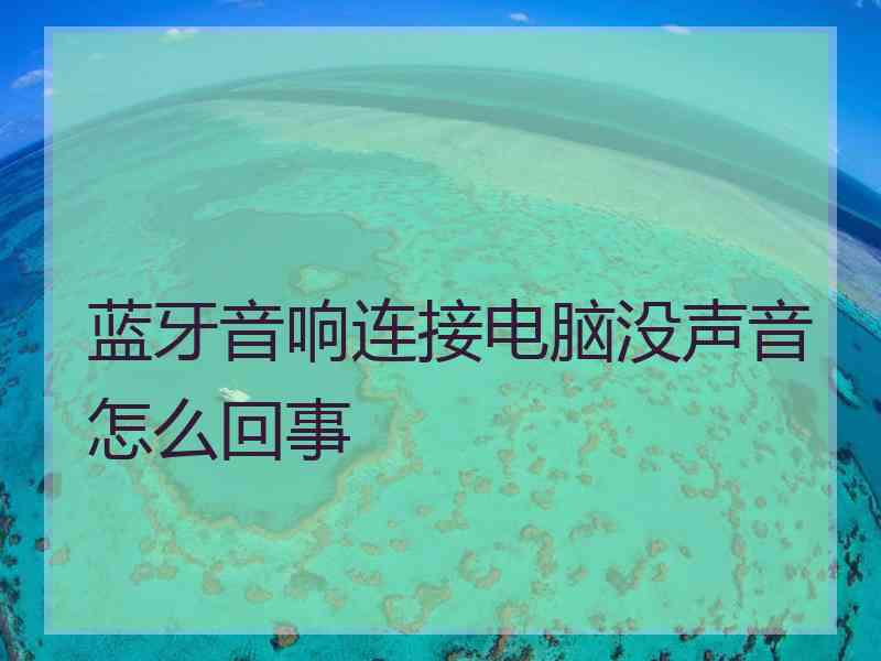 蓝牙音响连接电脑没声音怎么回事