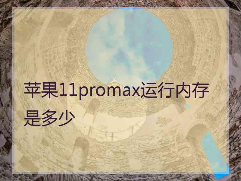 苹果11promax运行内存是多少