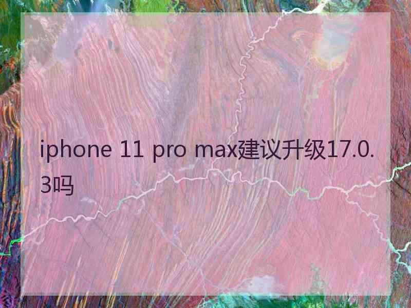 iphone 11 pro max建议升级17.0.3吗