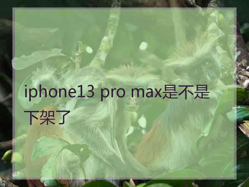 iphone13 pro max是不是下架了