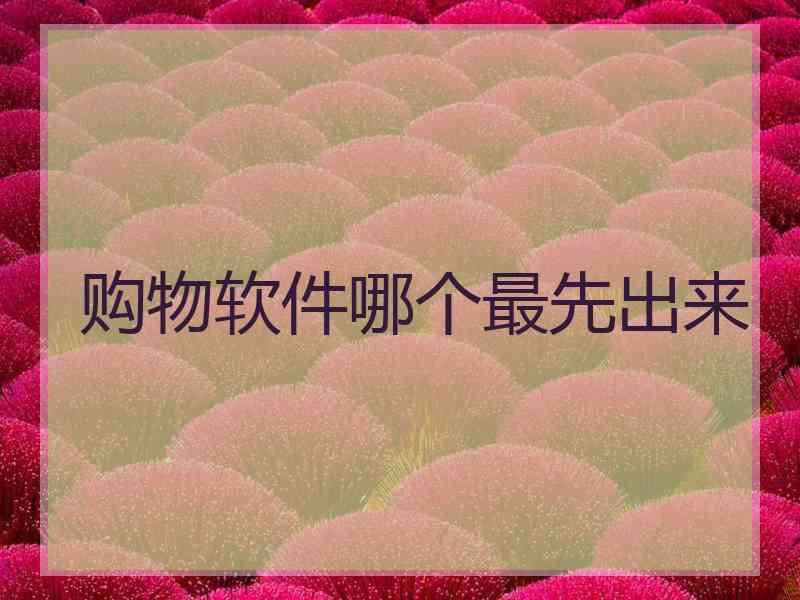 购物软件哪个最先出来